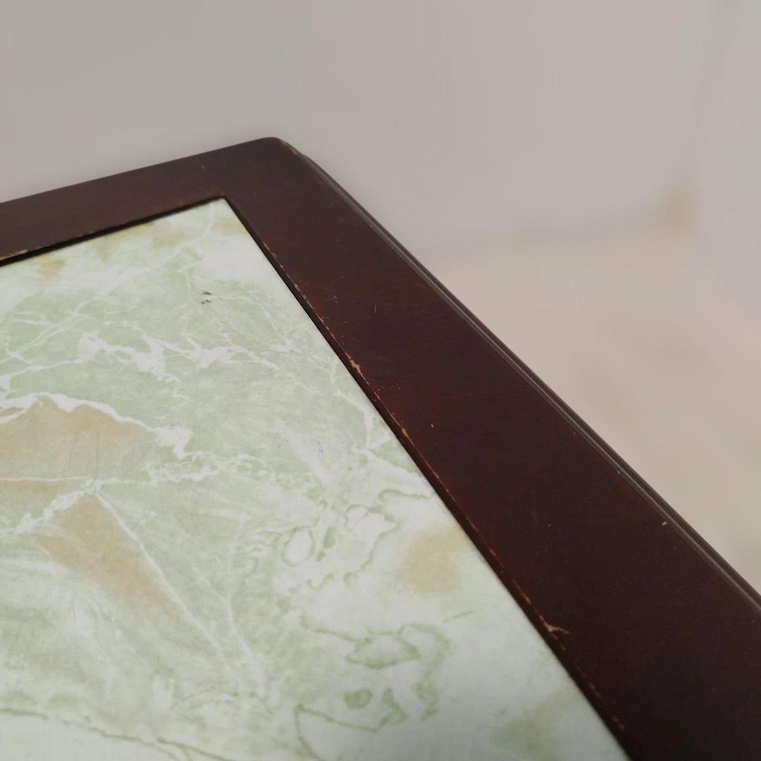 【引取歓迎】アンティーク オールド カリモク センターテーブル 大理石調 レトロ