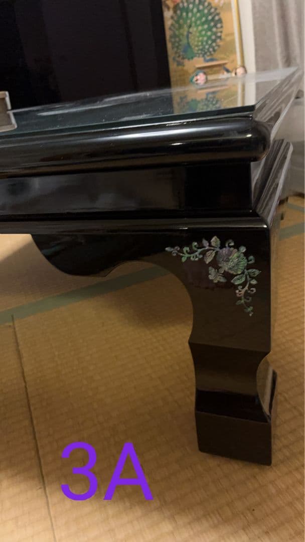 最終価格 高級螺鈿細工テーブル　鳳凰と亀