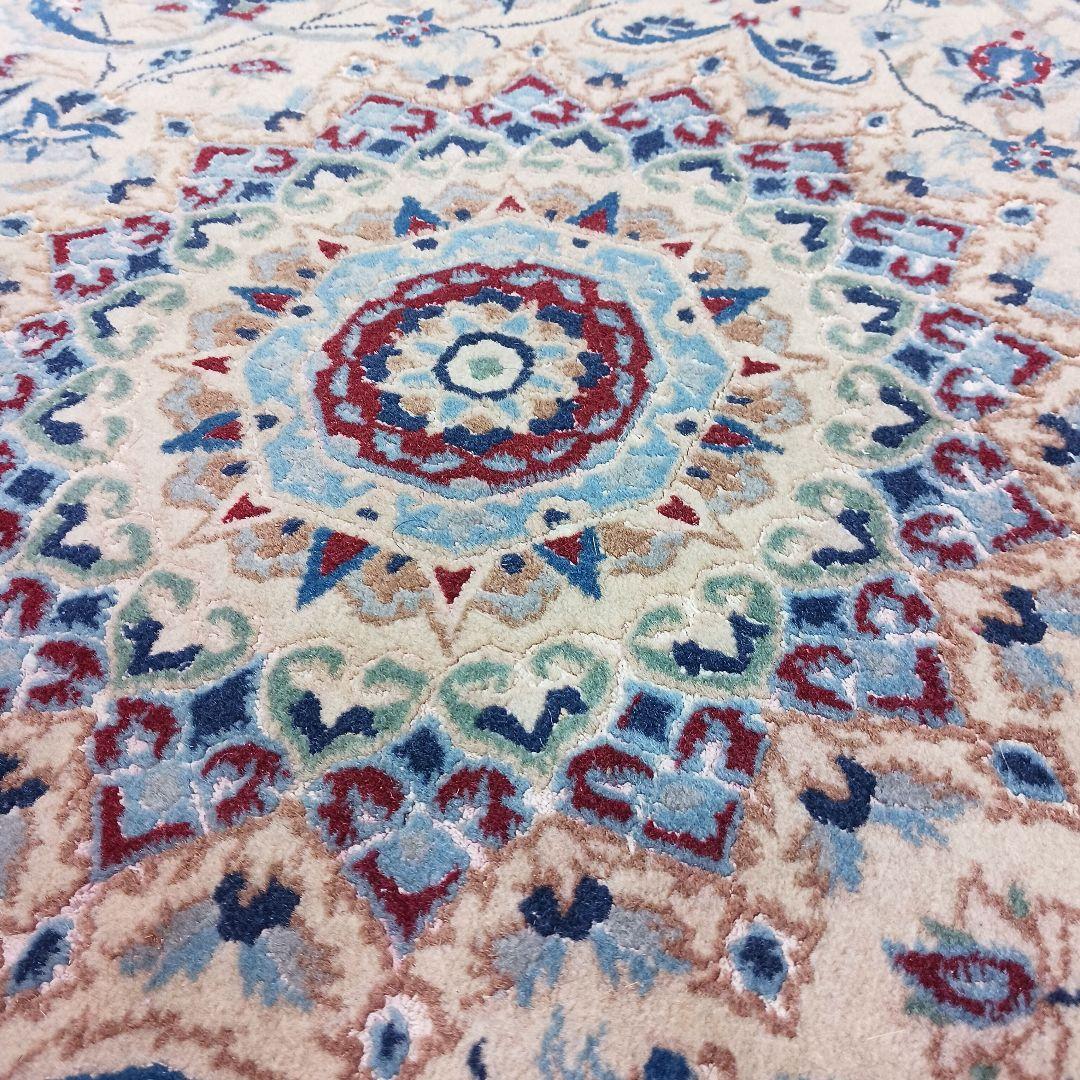 専用Y2617 ペルシャ絨毯 ナイン産 手織り ウール ラグ マット