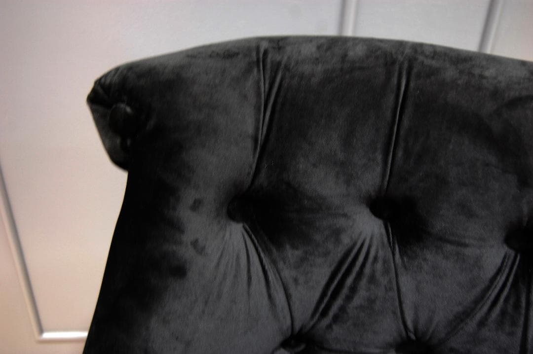 ボタン締め 2人掛け 2P かわいい ロココ ブラック 黒 ラブソファー