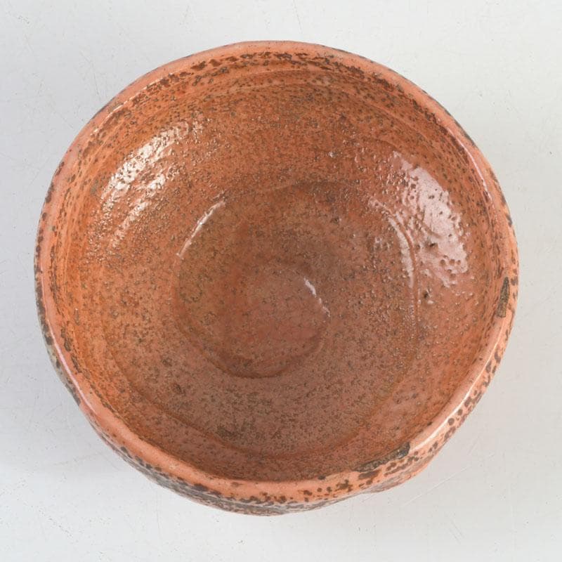 茶道具　芳幽軒　加藤石春作　赤楽茶碗　共布共箱　V　9429