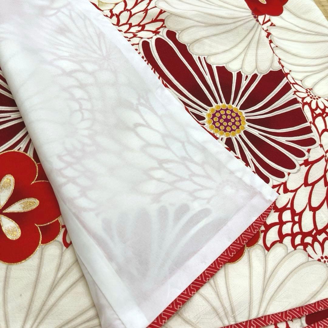 ジュニア卒業式着物 菊椿赤 十三参り着物 袴下着物 【九重】