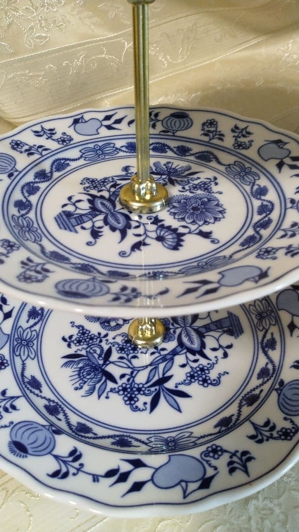 カールスバード ブルーオニオン 3段ケーキスタンド