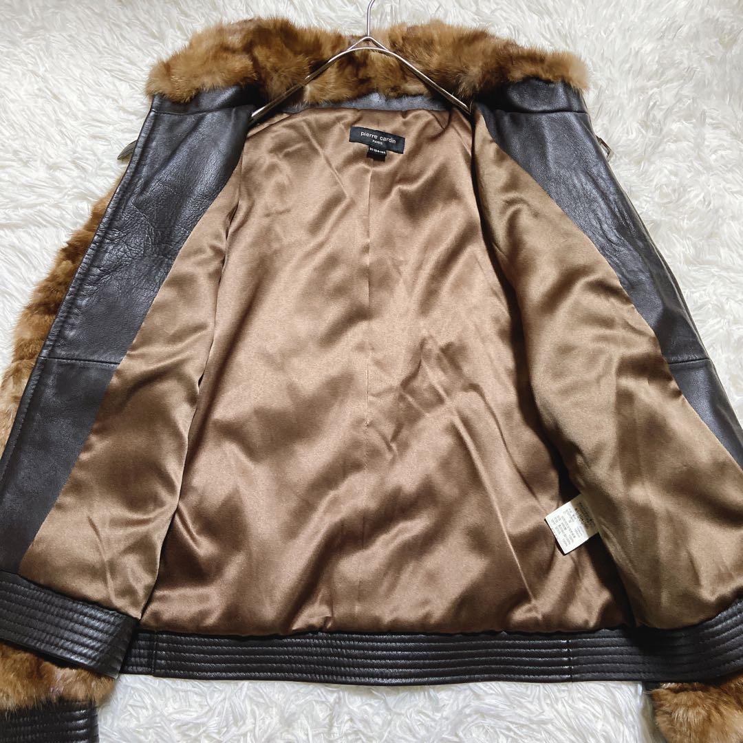 最高級⭐️ピエールカルダン　ラムレザージャケット　セーブル　シングルライダース