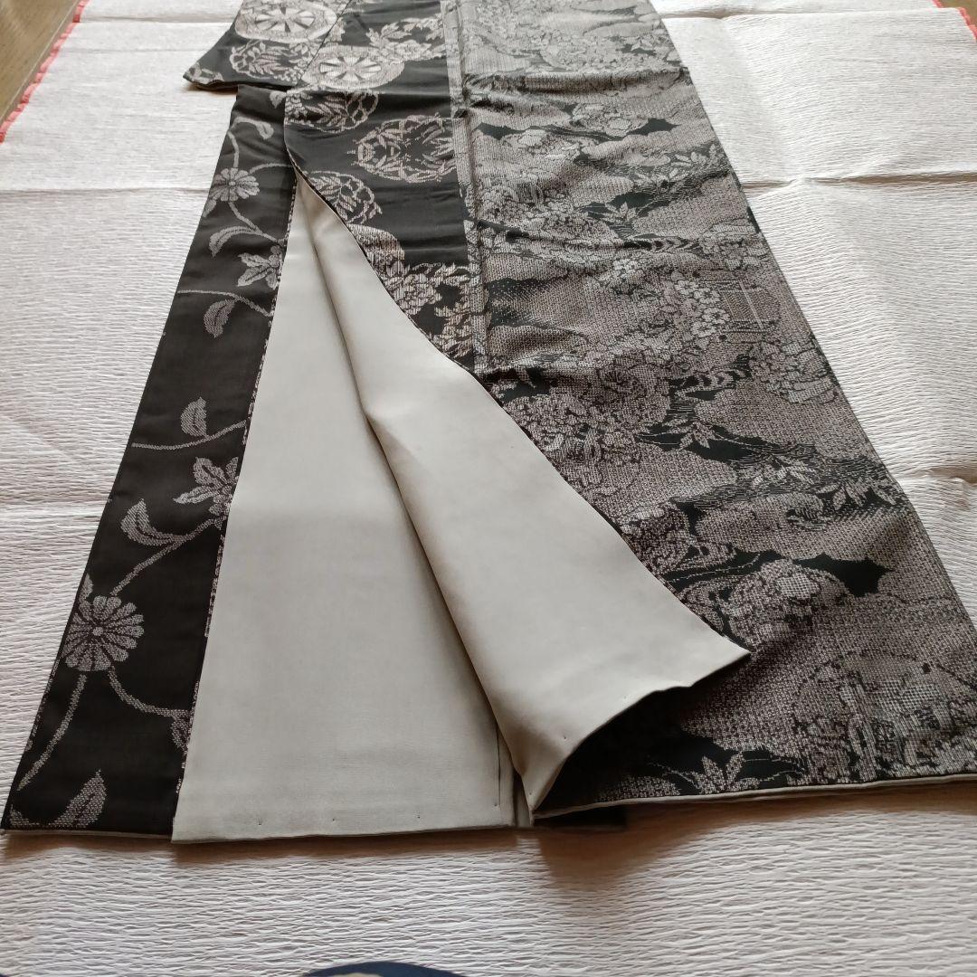 今月8日迄お値下げ中！逸品希少割り込み式本場大島紬正絹小紋袷