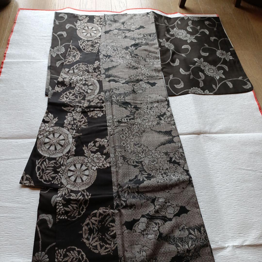 今月8日迄お値下げ中！逸品希少割り込み式本場大島紬正絹小紋袷