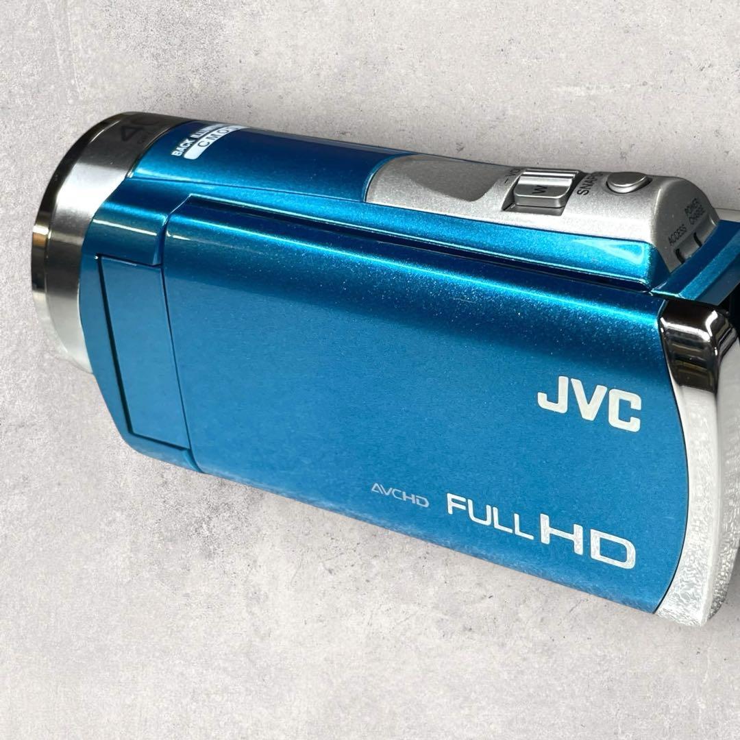【美品】JVC　ハンディビデオカメラ【GZ-E600-Z】ブルー