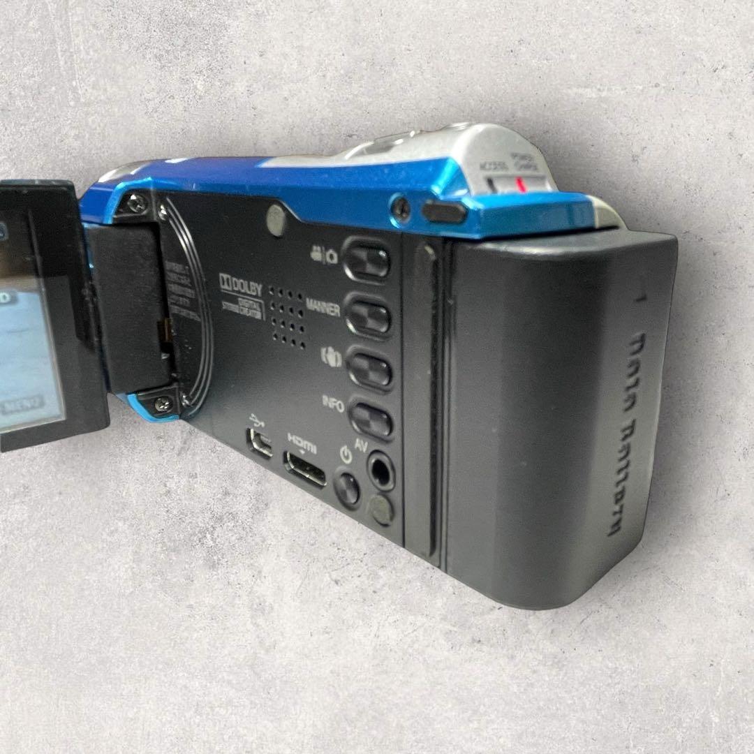 【美品】JVC　ハンディビデオカメラ【GZ-E600-Z】ブルー