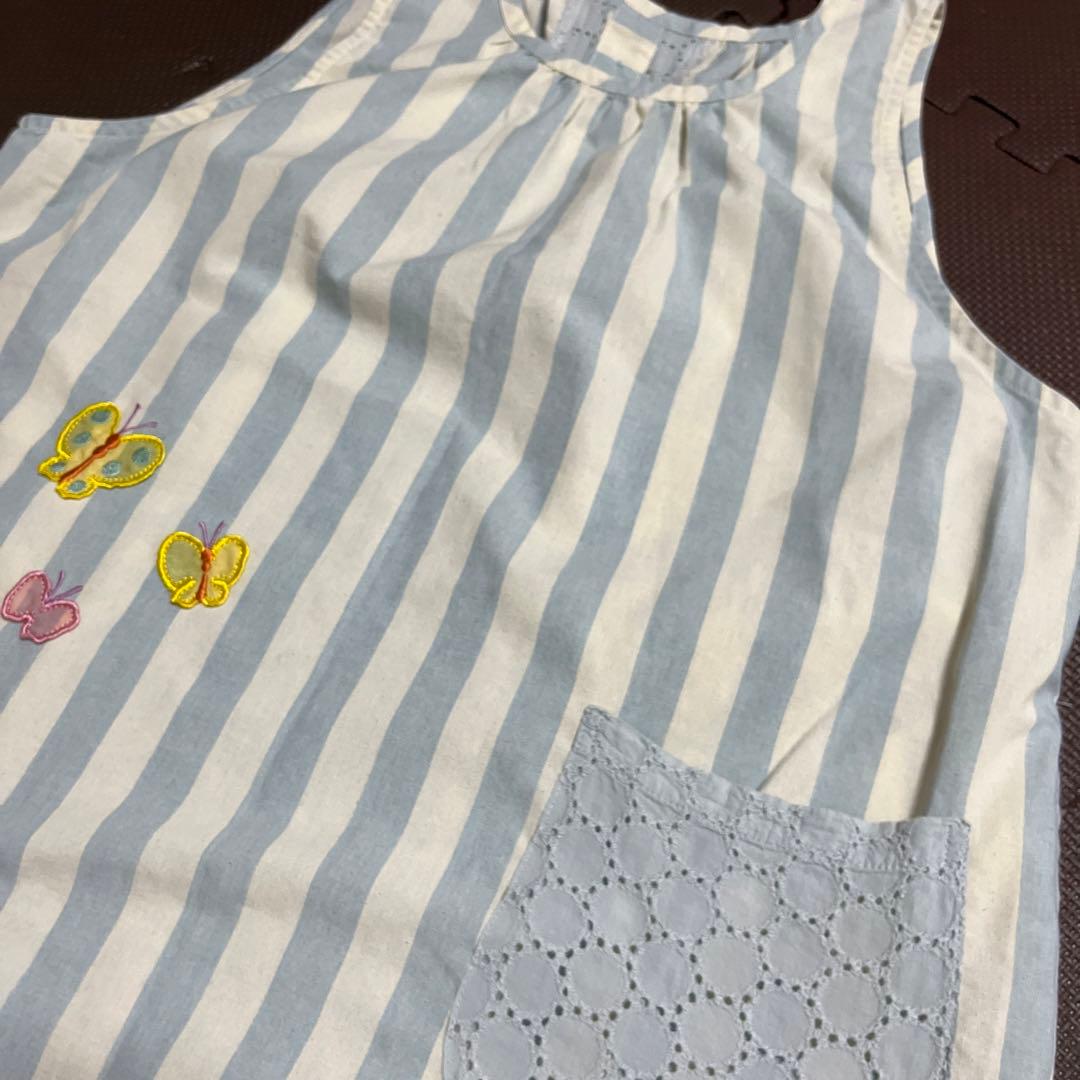 くまのがっこう　レース　ストライプ　エプロン　サックス　保育士