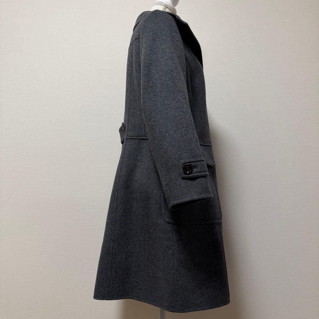 バーバリーロンドン　ウールコート　メガチェック　グレー　カシミヤ混　大きいサイズ