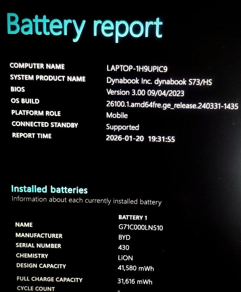 【美品・動作良好！】2021年製 第11世代ノートPC dynabook