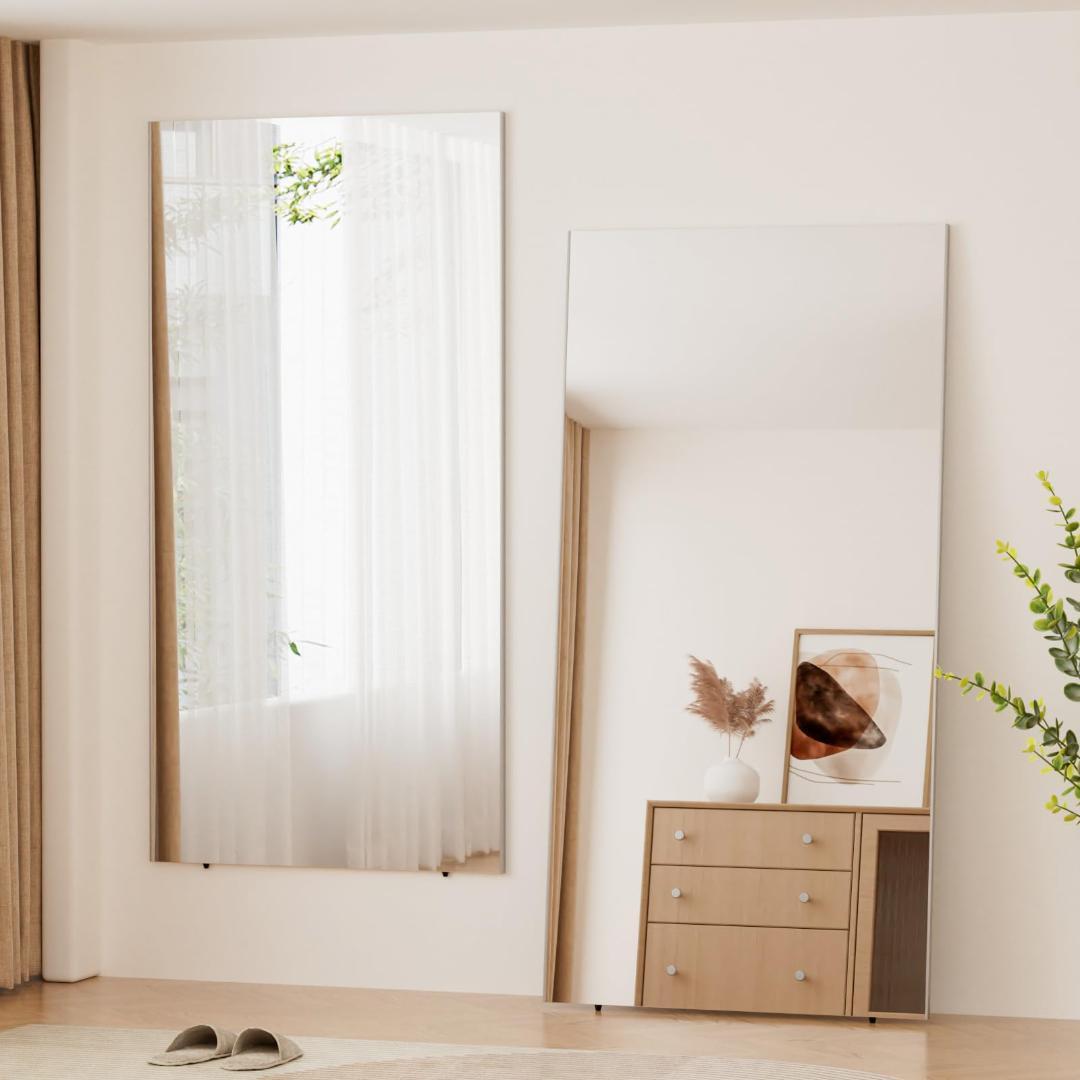 フィルムミラー 全身鏡 幅40cmx90cm 割れない鏡 壁掛け BLACK 黒