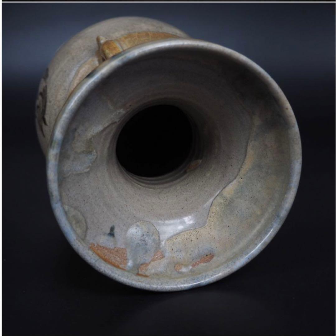 送料無料　明治期 古相馬双耳花瓶 　高さ25.5ｃｍ