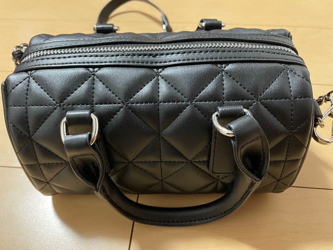 ミシェルマカロン キルティングミニボストン バッグ ブラック