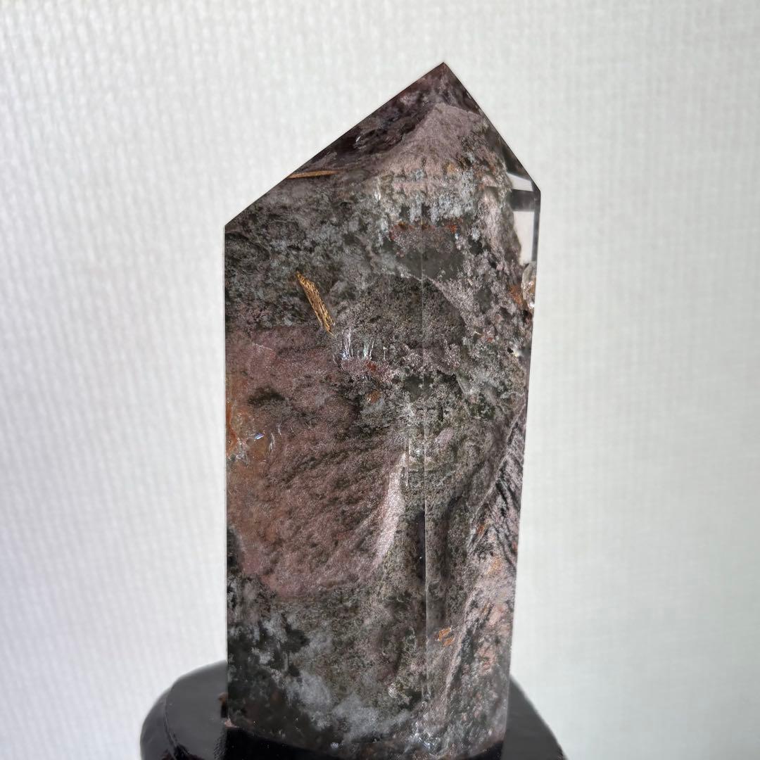 天然石 四季ガーデンクォーツ ポイント置物247g