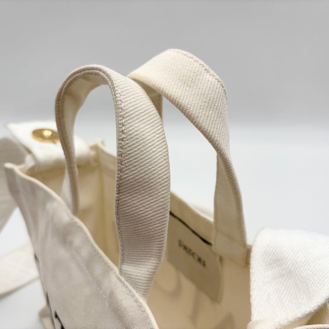 極美品 パトゥ ショルダーバッグ 2way コットン ホワイト スモール