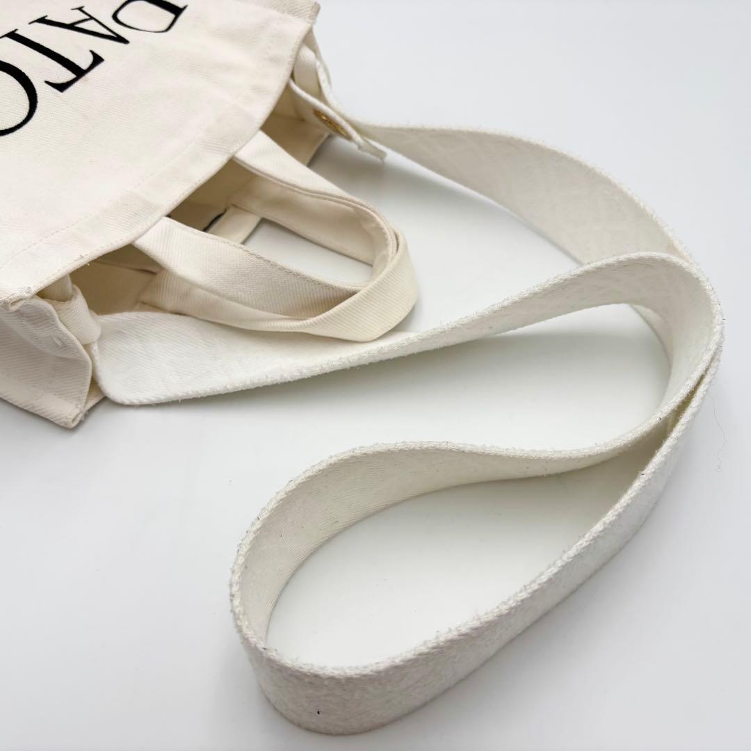 極美品 パトゥ ショルダーバッグ 2way コットン ホワイト スモール