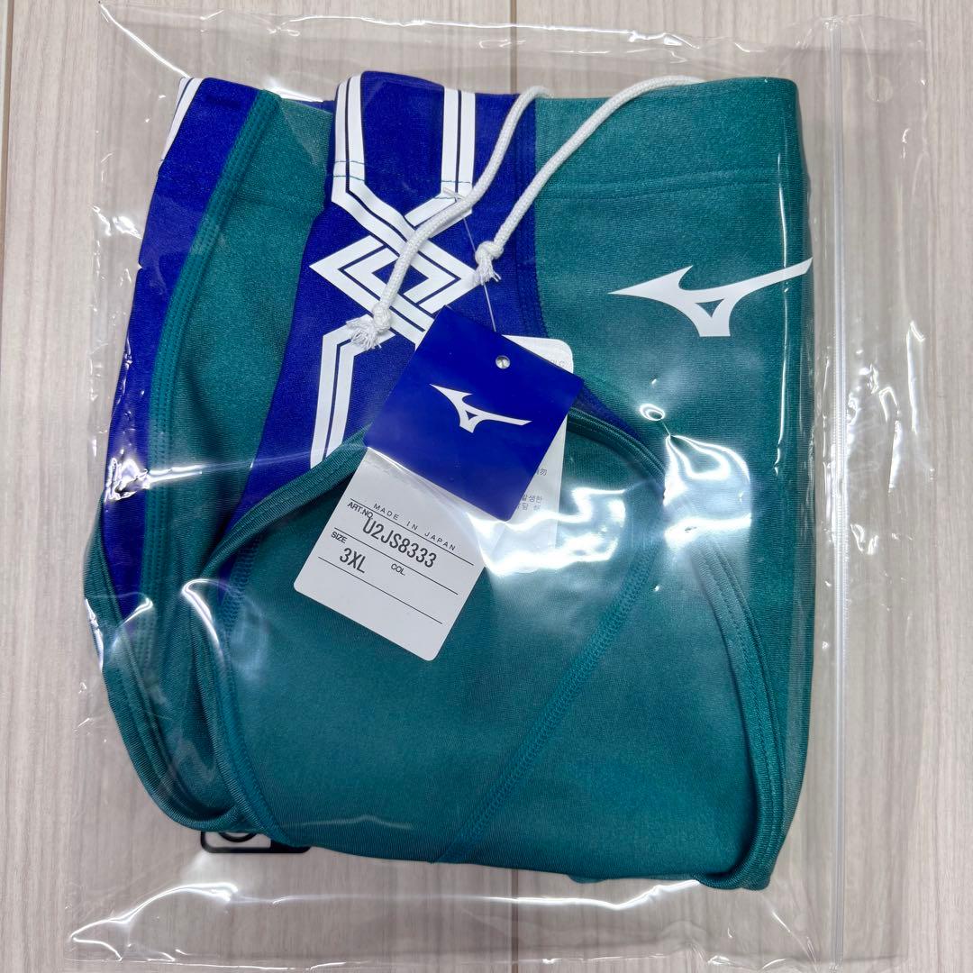 ミズノ　女子陸上レーシングショーツ　3XLサイズ　Rグリーン×サーフブルー　新品