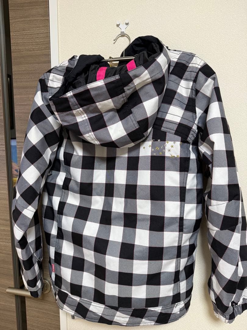 【美品】X-NIX セットアップ　スノボーウェア L/（USM）ピンク　チェック