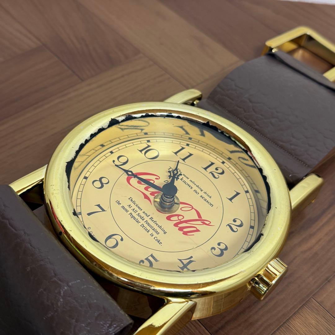 コカ・コーラ Coca Cola ゴールド アナログ時計 掛け時計 腕時計型