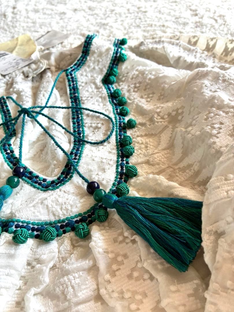 IENA新品インポート極上刺繍ブラウス 定価6.4万 タッセルエンブロイダリー