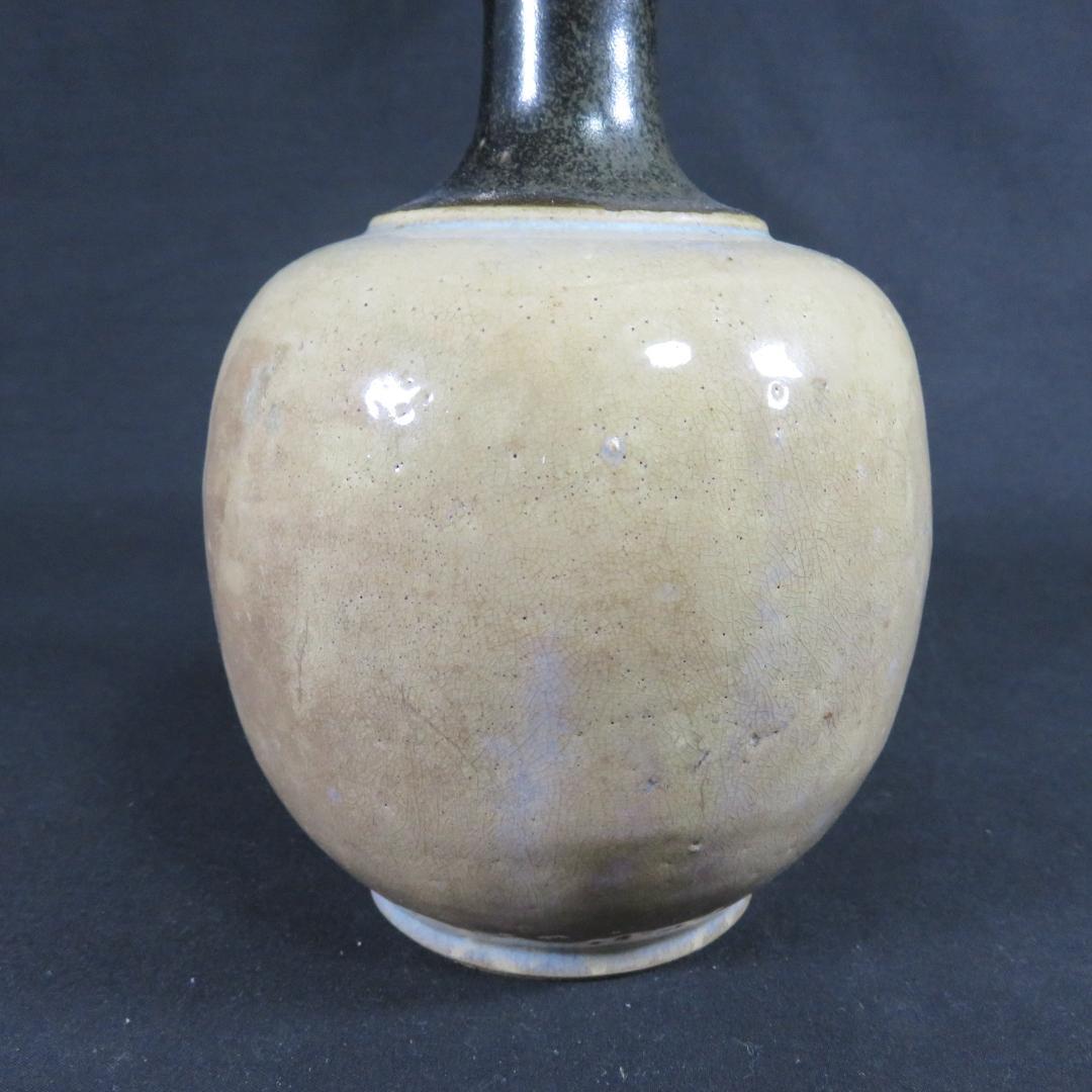 相馬 壺 徳利 花器 一輪挿し 民藝 飾り壺 時代物 首鉄釉 大堀