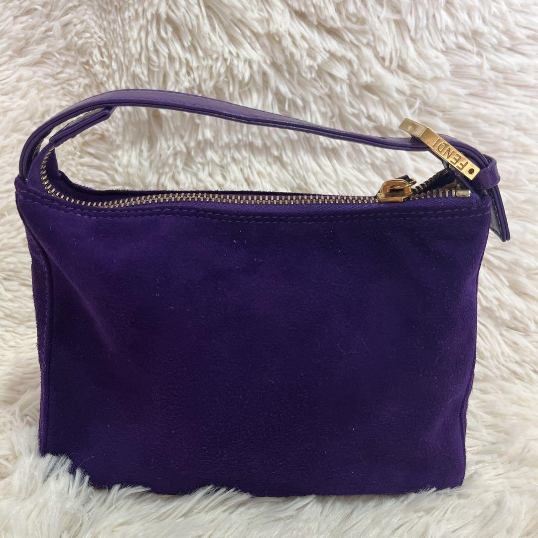【外部美品】FENDI フェンディ 金具 ワンショルダー スウェード バッグ