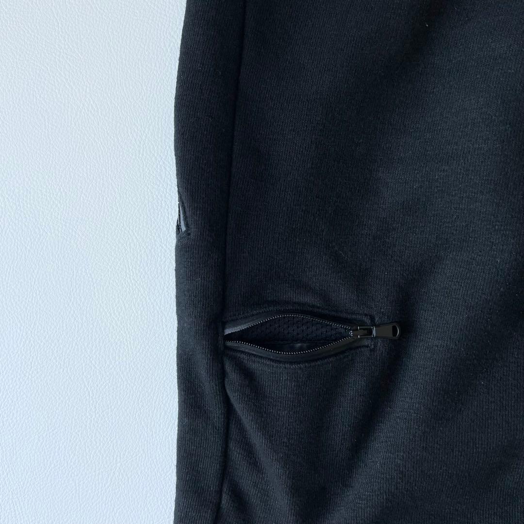 3219【美品】TFW49 ストレッチパンツ　チャックポケットスウェット　M 黒