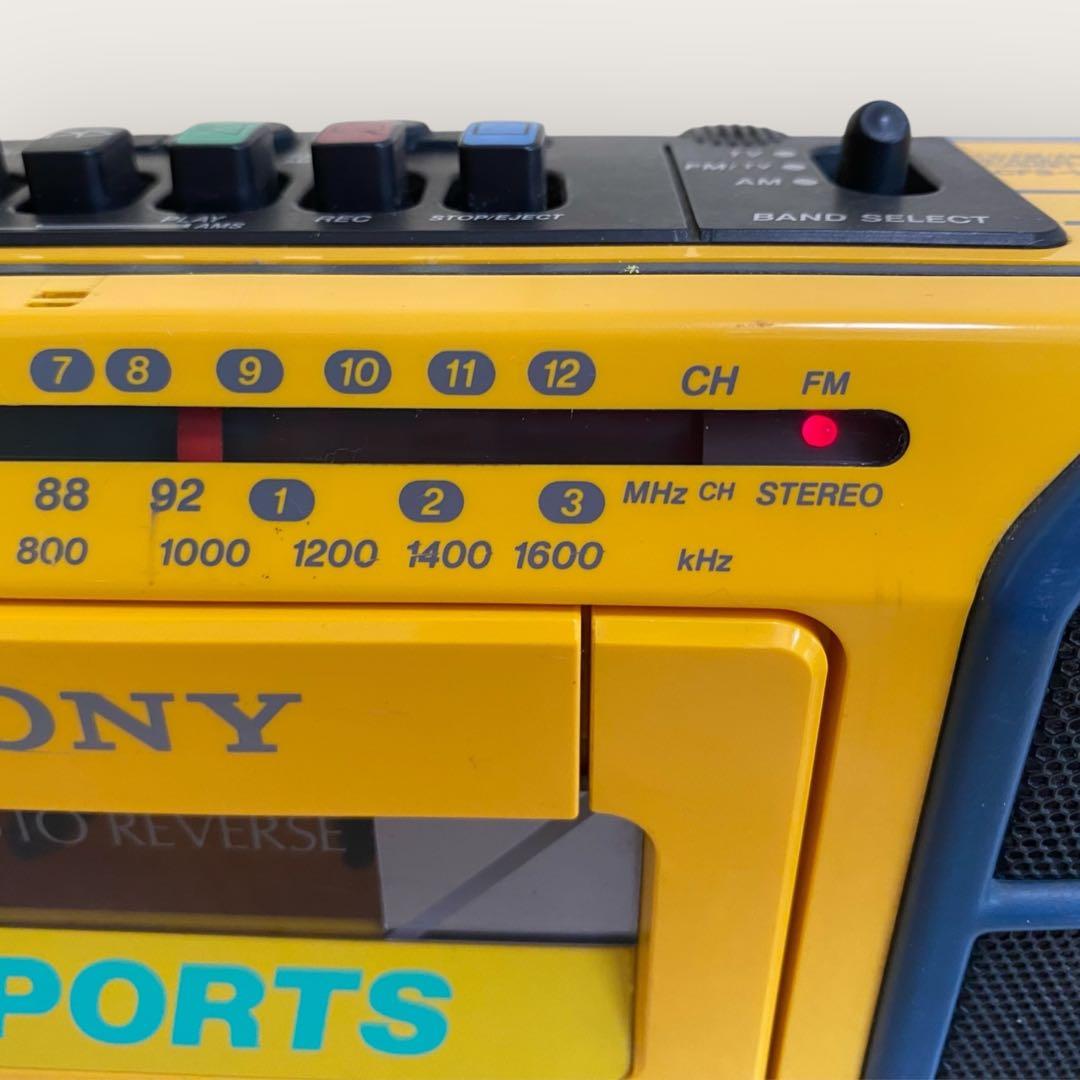 希少 動作品 SONY SPORTS CFS-V75 イエロー ラジカセ