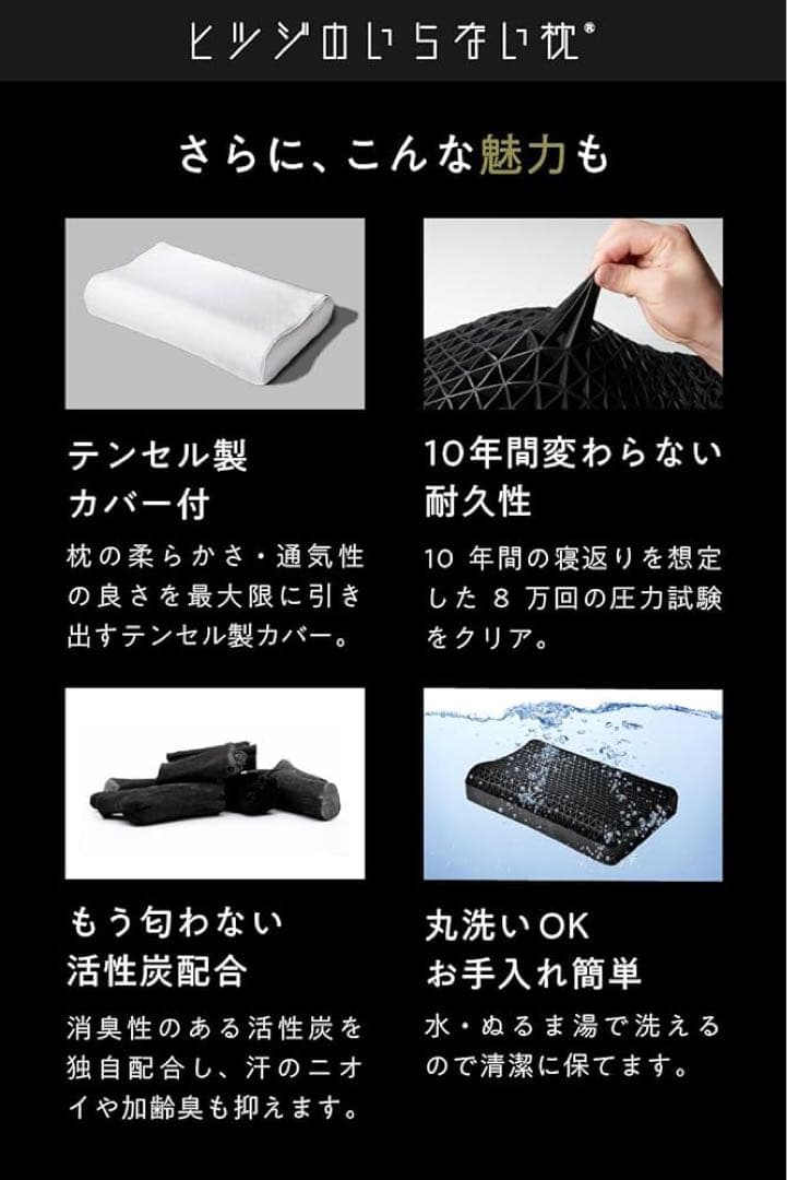 ヒツジのいらない枕 テンセル枕カバー付 まくら 低反発 高反発 丸洗い至極