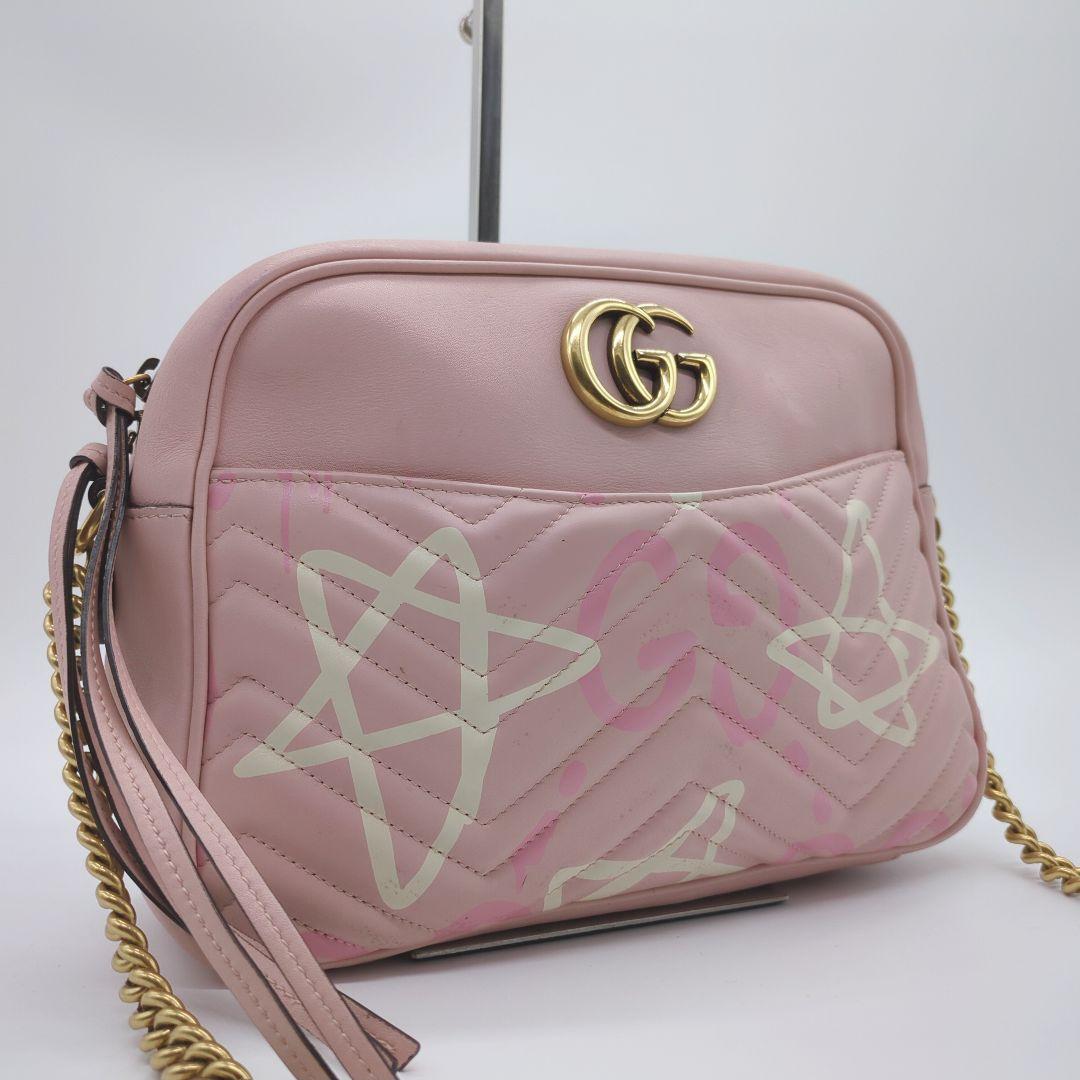 【入手困難・美品】グッチ☆チェーンショルダー ゴースト GGマーモント レザー