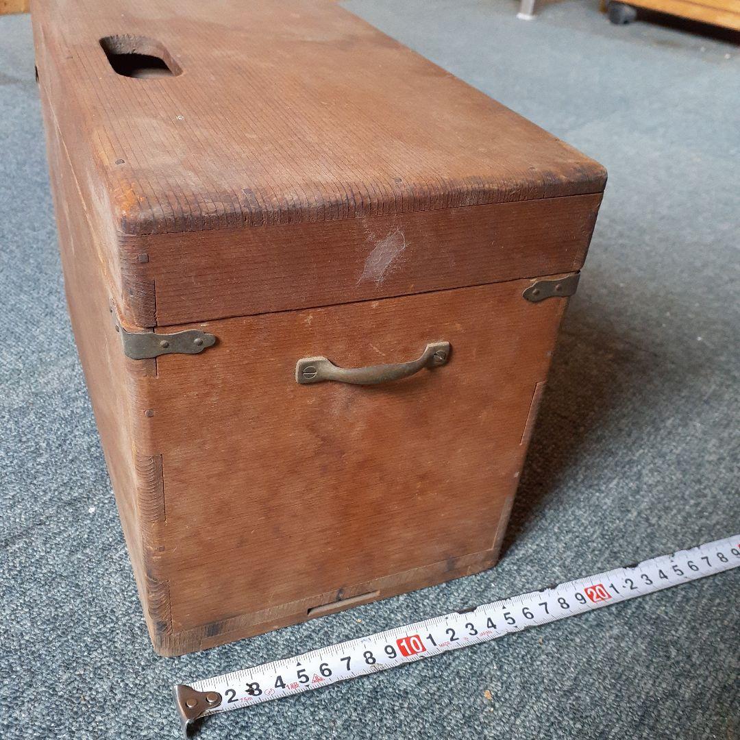 アンティーク　レトロ　木箱　洋裁箱　薬箱　裁縫箱　道具箱