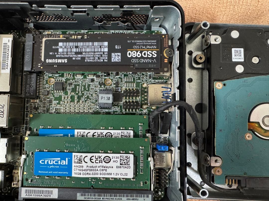 【良品】ASRock 4X4 BOX-4800U/JP 32GB+1TB+2TB