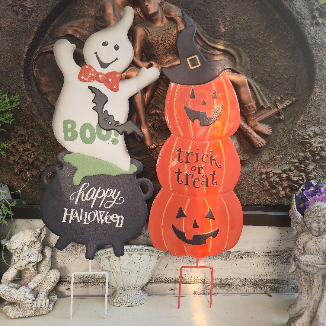 超巨大アイアンハロウィンガーデンピック・オバケちゃんとかぼちゃくん・お買得セット