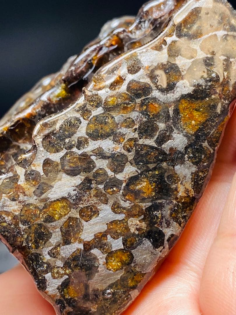 パラサイト隕石 258g 隕石 石鉄隕石 筆立て セリコ隕石 隕石原石