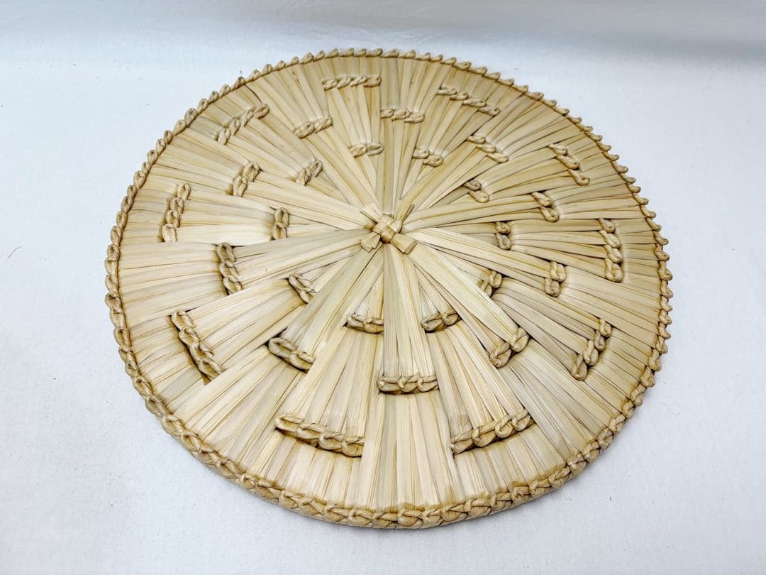 ほぼ未使用 茶道具 露地道具 円座 5客揃 藁竹 露地道具 敷物 点茶盤 紙箱