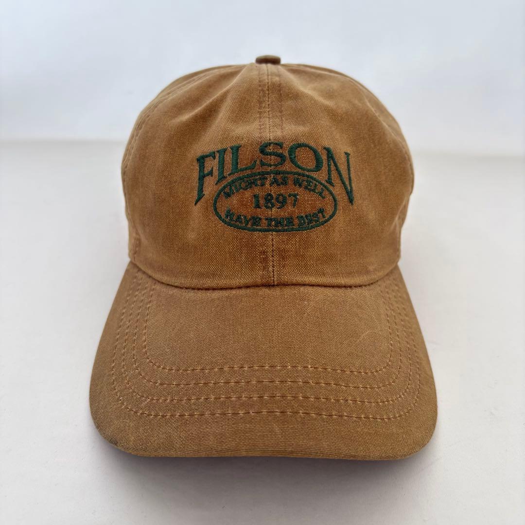90s FILSON オイルドコットン ロゴエンブロイダリー キャップ USA製