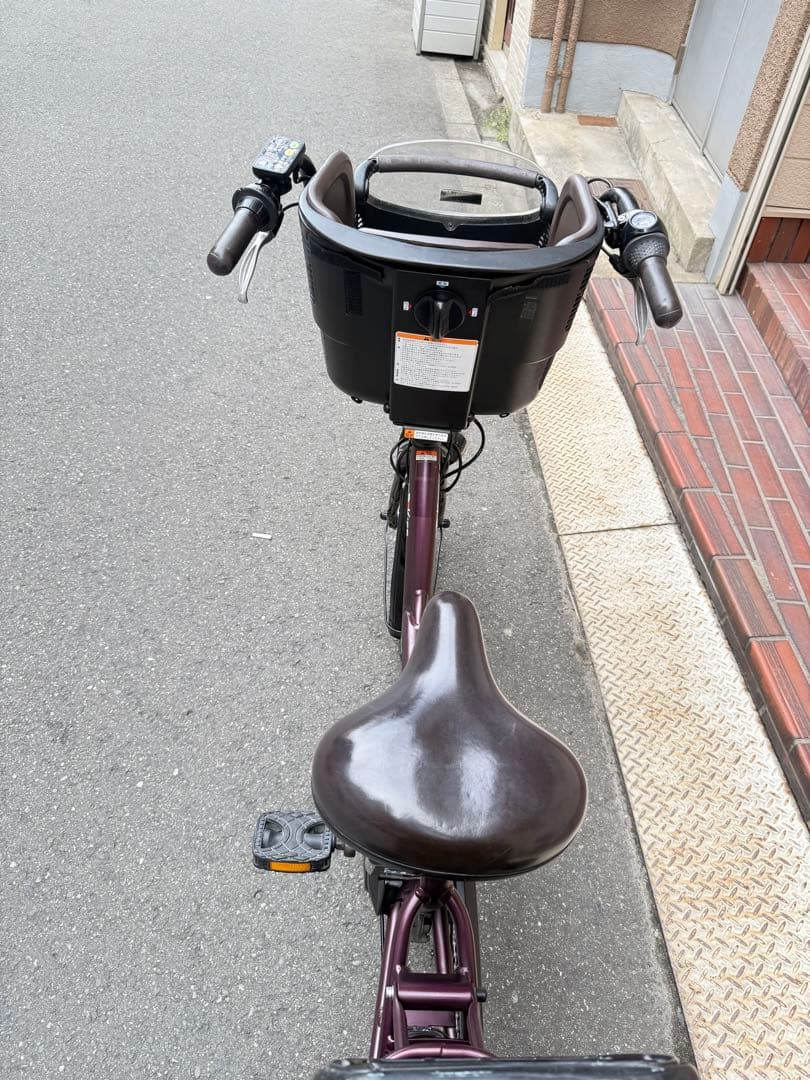 大阪府　子供乗せ　ヤマハ　電動アシスト自転車 チャイルドシート付き パープル