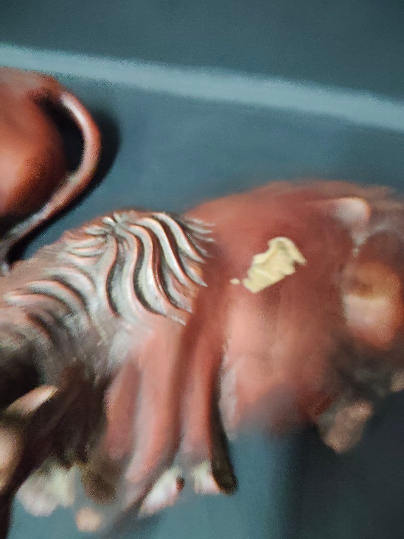 【重量9.6kg】銅製 臥牛 置物 在銘 親子 牛 縁起物 オブジェ 骨董