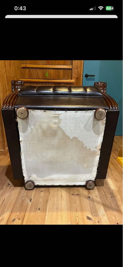 オールドカリモク　ヴィンテージソファ ミッドセンチュリー レザー 1脚