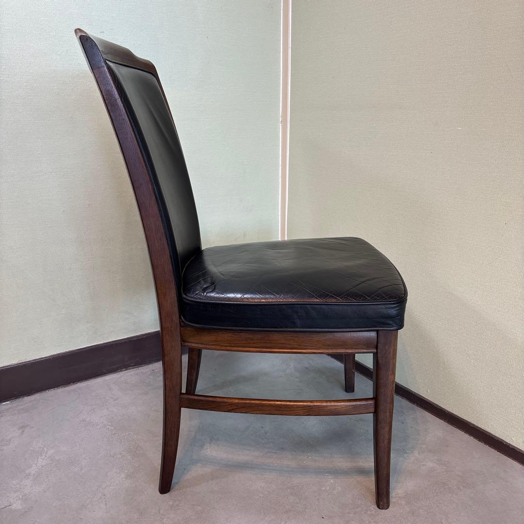 カリモク ダイニングチェア 1脚 本革 黒【domani】➀