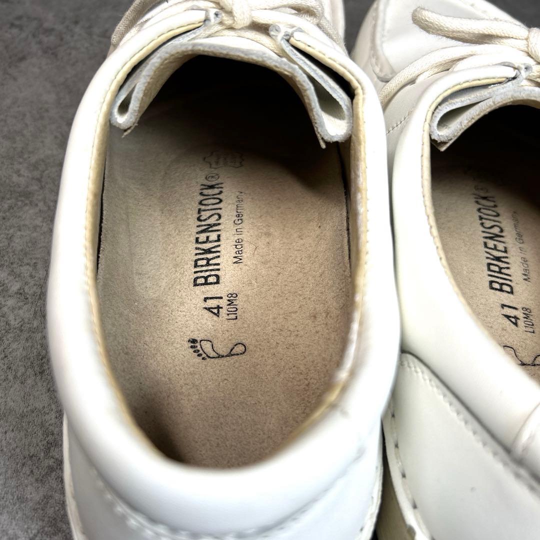 極美品【BIRKENSTOCK】パサデナ/チロリアンシューズ/レザー 革靴　白◎