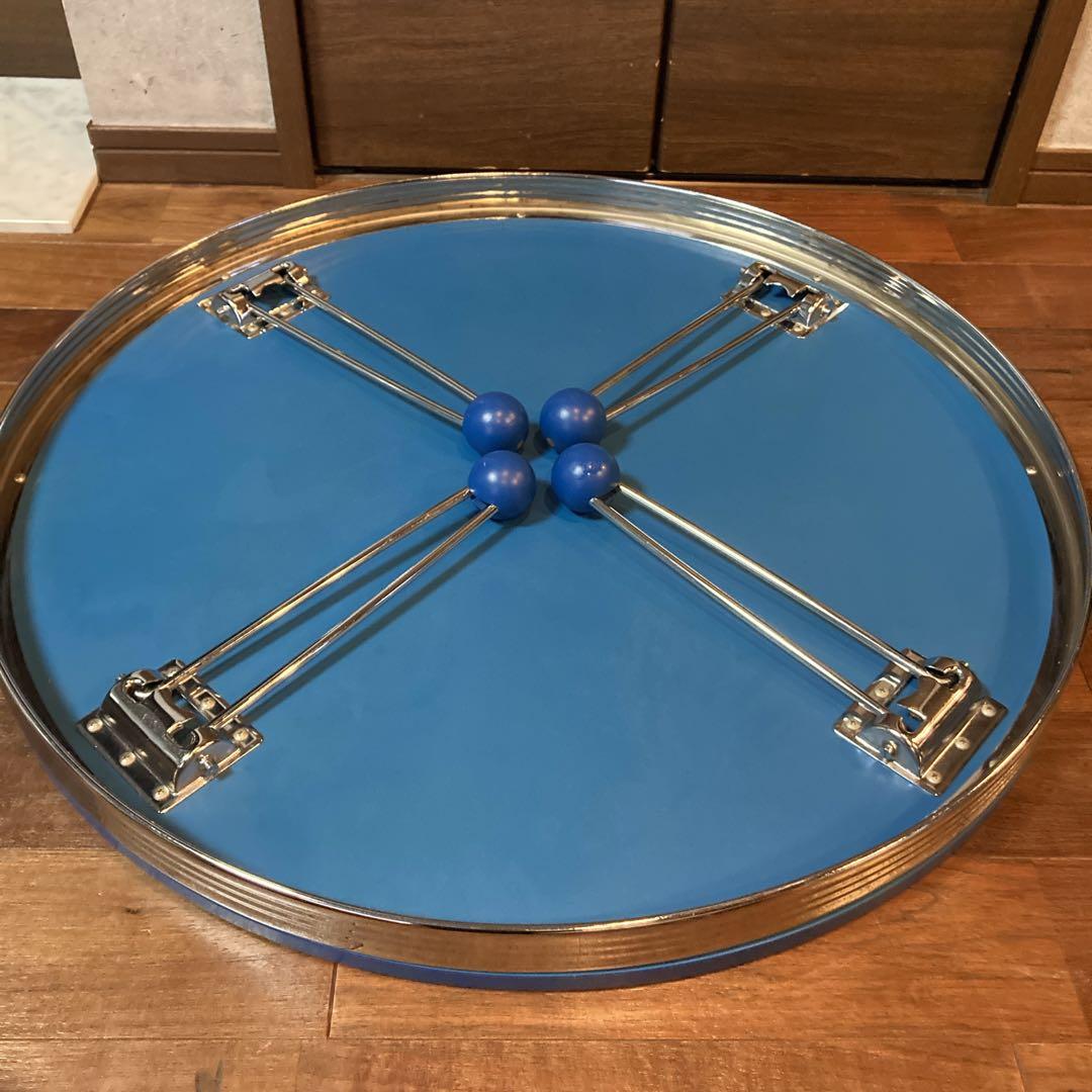 人気✨️青色 アメリカン レトロ 丸型ダイニングテーブル 76×76×31.5cm