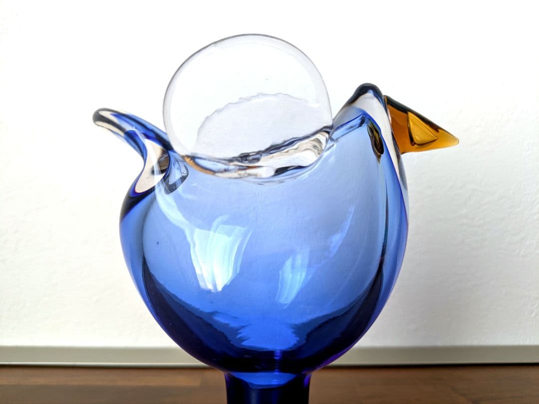 シエッポ　sieppo 脚付き　羽根あり　ヴィンテージ　ブルー　希少　バード