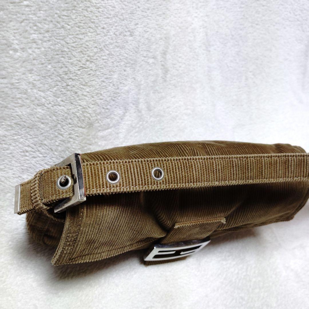 フェンディ　マンマバケット　ワンショルダーバッグ　コーデュロイ　美品　ベージュ