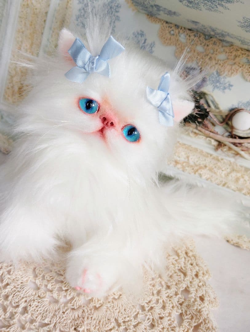 可愛いマフィンちゃん♡エキゾチックロングヘア子猫♡アートドール♡ぬいぐるみ♡