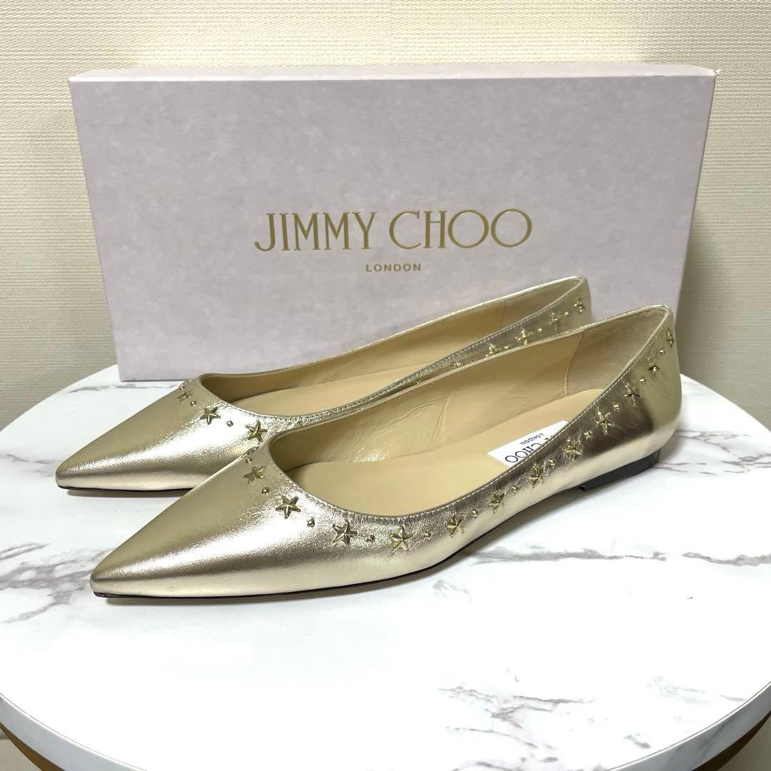 80%OFF‼️8/24まで!新品JIMMY CHOO 38.5ALINAゴールド