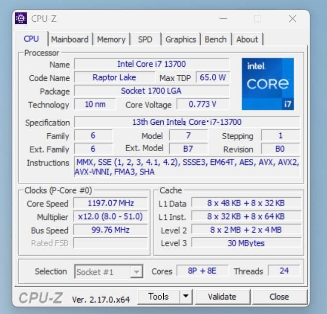Intel Core i7 13700 + Asus H610M-R D4セット