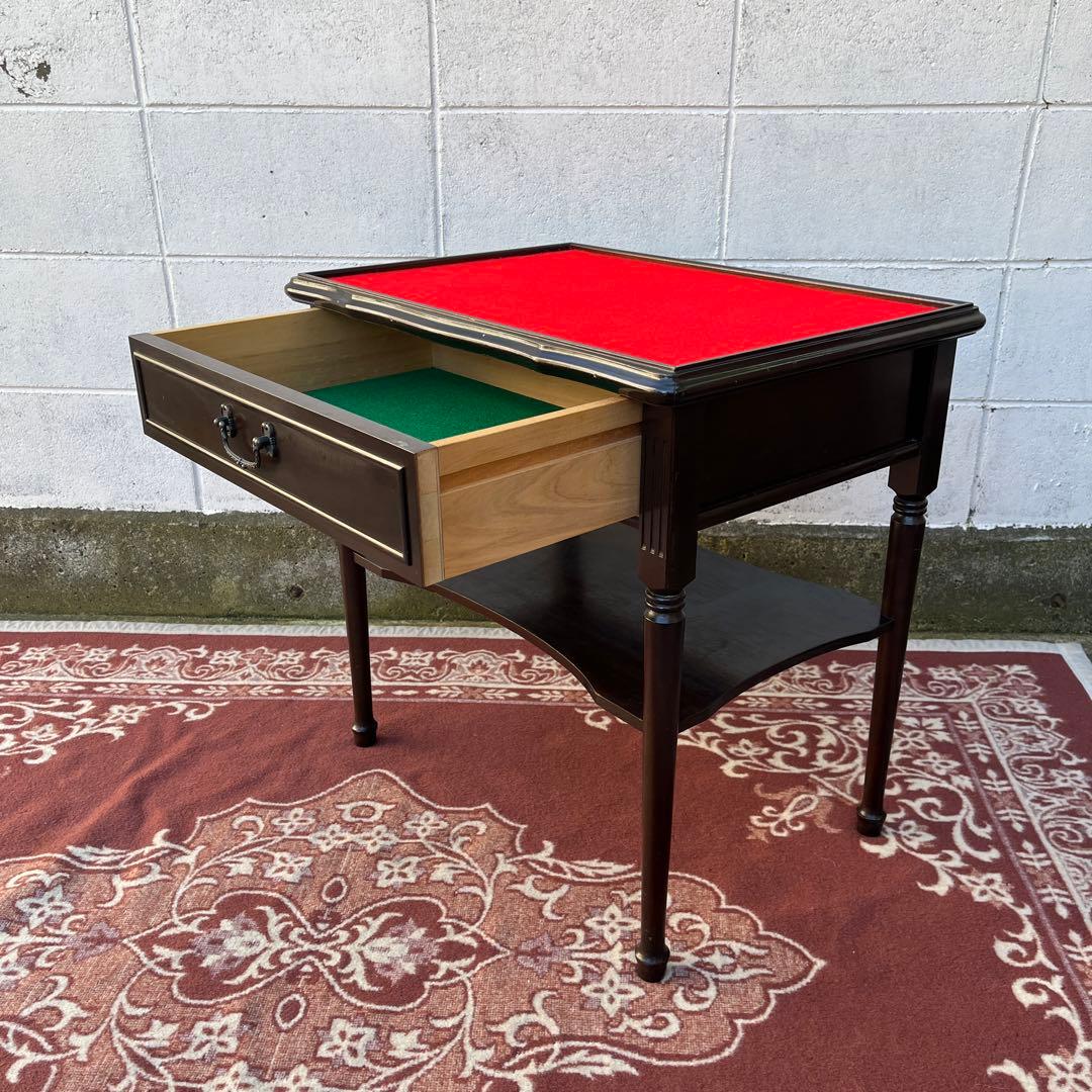 古家具ビンテージ品◾️起立木工 天板フェルト張り ディスプレイ台 飾り台 テーブル