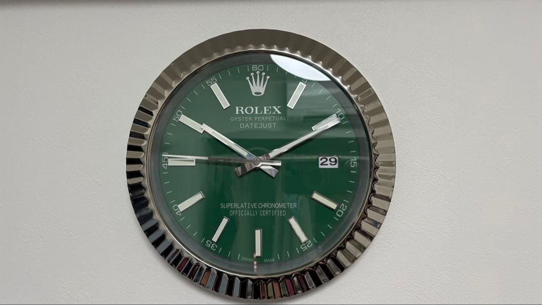 週末限定セール　希少　新品　ROLEX デイトジャスト　グリーン　掛け時計